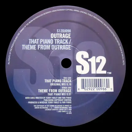 Outrage - That Piano Track / Theme From Outrage