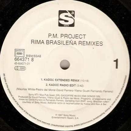 P.M. Project - Rima Brasileña (Remixes)