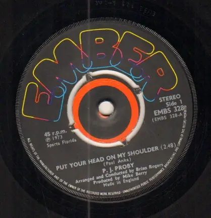 P.J. Proby - Put Your Head On My Shoulder