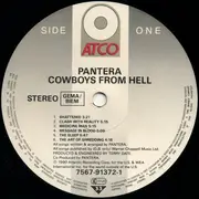 LP - Pantera - Cowboys From Hell - 2nd Press, Warner Music Manufacturing in rim text