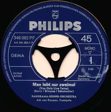 Panorama Sound Orchestra , Ack Van Rooyen - Man Lebt Nur Zweimal