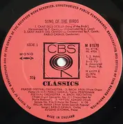 LP - Pablo Casals - Song of the Birds And Other Pieces - Mono