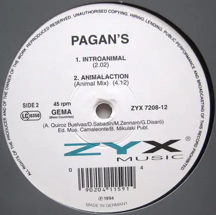 Pagan's - Animalaction