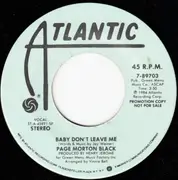 7inch Vinyl Single - Page Morton Black - I Want To Know / Baby Don't Leave Me