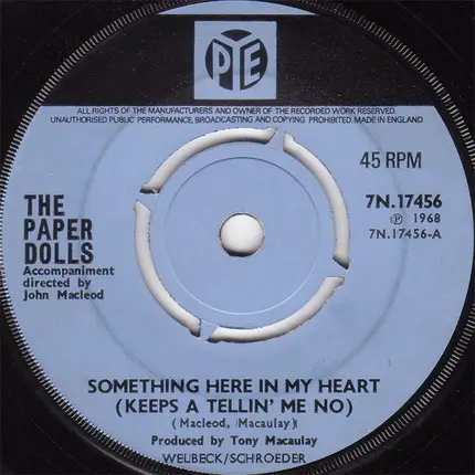 Paper Dolls - Something Here In My Heart (Keeps A Tellin' Me No)