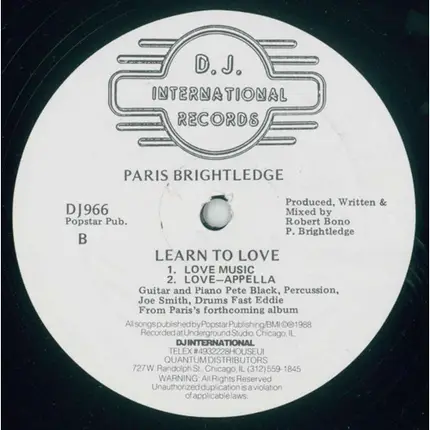 Paris Brightledge - Learn to Love