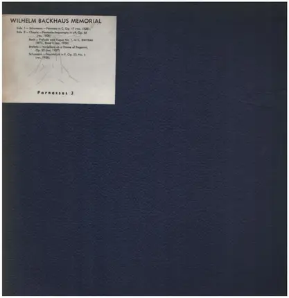 Parnassus 3 - Wilhelm Backhaus Memorial