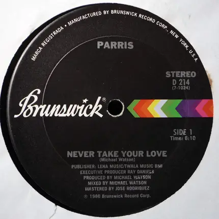 Parris - Never Take Your Love