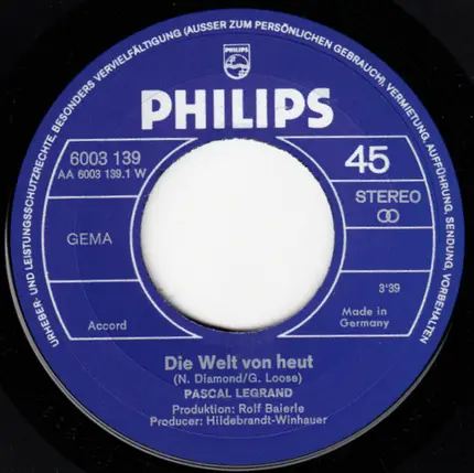 Pascal Legrand - Die Welt Von Heut (I Am...I Said)