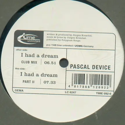 Pascal Device - I Had a Dream