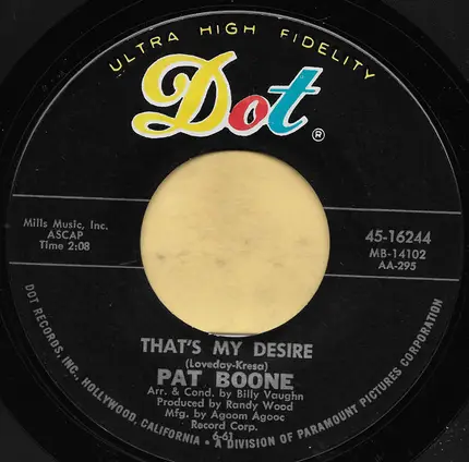 Pat Boone - Big Cold Wind