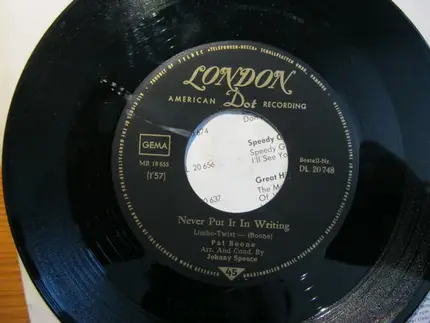 Pat Boone - Never Put In Writing / I Like What You Do