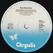 12inch Vinyl Single - Pat Benatar - Invincible (Theme From The Legend Of Billie Jean) (Extended Version)