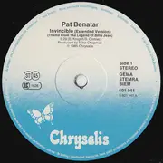 12inch Vinyl Single - Pat Benatar - Invincible (Theme From The Legend Of Billie Jean) (Extended Version)