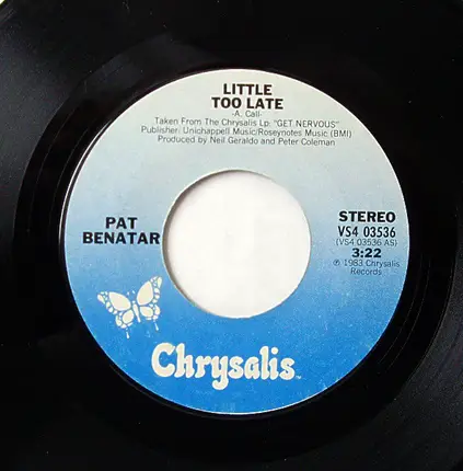 Pat Benatar - Little Too Late