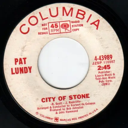 Pat Lundy - City Of Stone / Wildfire