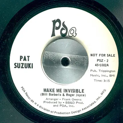 Pat Suzuki - Make Me Invisible