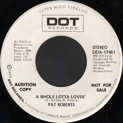 Pat Roberts - Thanks For Lovin' Me