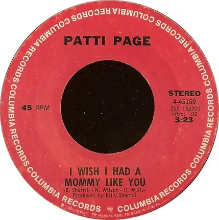 Patti Page - I Wish I Had A Mommy Like You