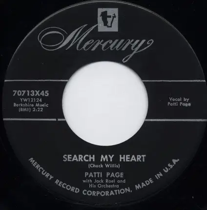 Patti Page With Jack Rael And His Orchestra - Croce Di Oro (Cross Of Gold) / Search My Heart