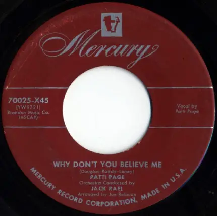 Patti Page - Conquest / Why Don't You Believe Me