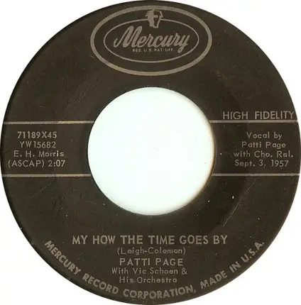 Patti Page With Vic Schoen And His Orchestra - I'll Remember Today / My How The Time Goes By