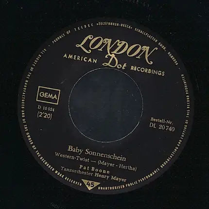 Pat Boone - Baby Sonnenschein / Wie Eine Lady