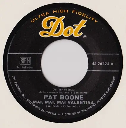 Pat Boone - Mai, Mai, Mai Valentina