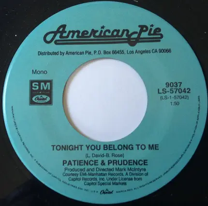 Patience & Prudence , Helen Reddy - Tonight You Belong To Me / Delta Dawn