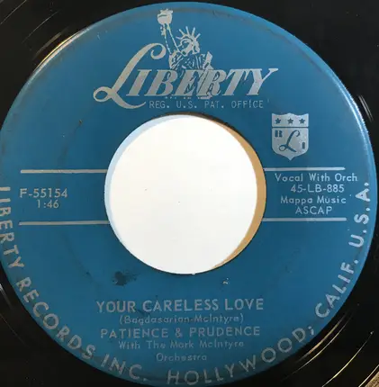 Patience & Prudence - All I Do Is Dream Of You / Your Careless Love