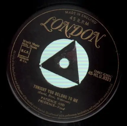 Patience & Prudence - Tonight You Belong To Me / A Smile And A Ribbon
