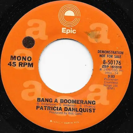 Patricia Dahlquist - Bang A Boomerang