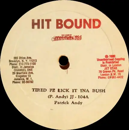 Patrick Andy / Angela Prince - Tired Fe Lick It Ina Bush / Joker Lover