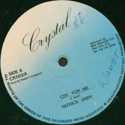 Patrick Andy / Toyan - Cry For Me / Touch Up The Chart