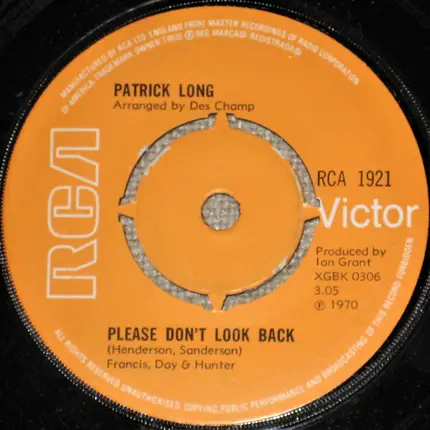 Patrick Long - Just For A Day Or Two