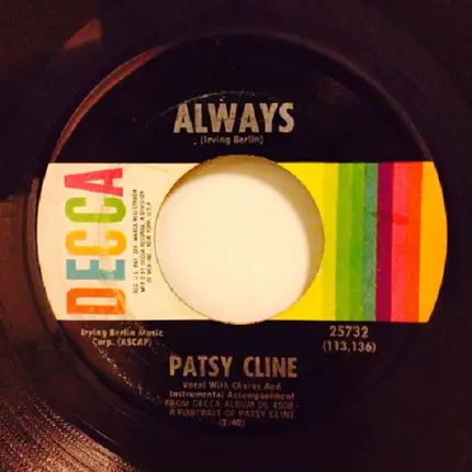Patsy Cline - Always / Pick Me Up On Your Way Down