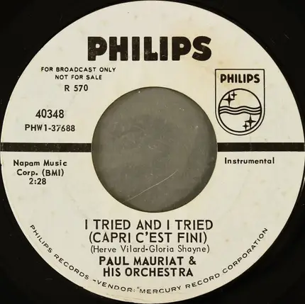 Paul Mauriat And His Orchestra - I Tried And I Tried