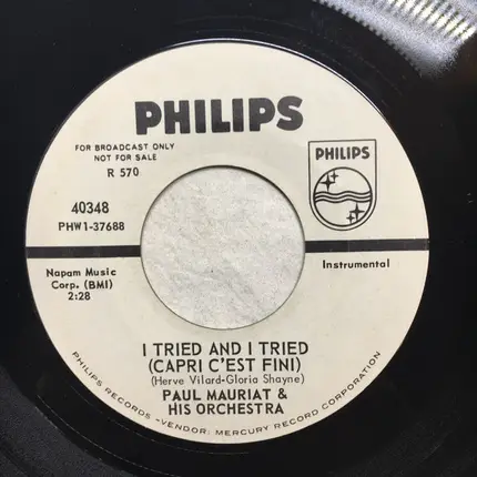 Paul Mauriat And His Orchestra - I Tried And I Tried