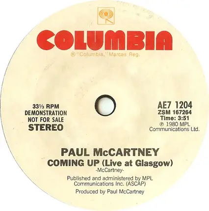 Paul McCartney - Coming Up (Live At Glasgow)