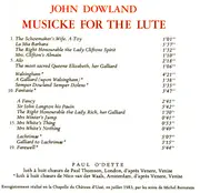 LP - Paul O'Dette - Musicke for the Lute