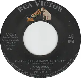 Paul Anka - Did You Have A Happy Birthday ?