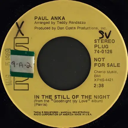 Paul Anka - In The Still Of The Night