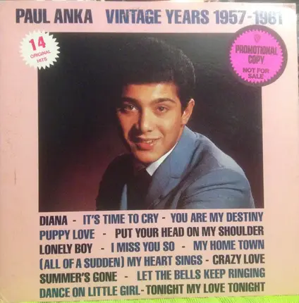 Paul Anka - Paul Anka  Vintage Years 1957 - 1961