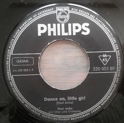 Paul Anka - Dance On Little Girl