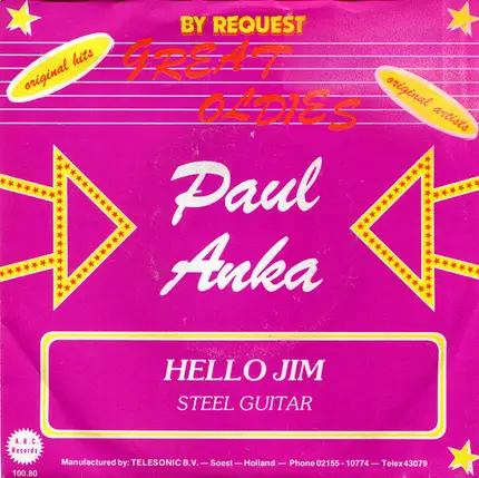 Paul Anka - Hello Jim / Steel Guitar