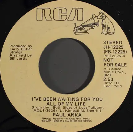 Paul Anka - I've Been Waiting For You All Of My Life
