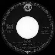 7inch Vinyl Single - Paul Anka - Love (Makes The World Go 'Round)