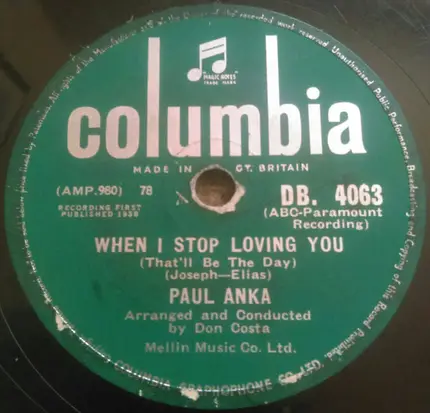 Paul Anka - You Are My Destiny / When I Stop Loving You (That'll Be The Day)