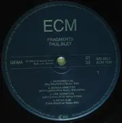 LP - Paul Bley - Fragments - + insert
