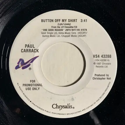 Paul Carrack - Button Off My Shirt